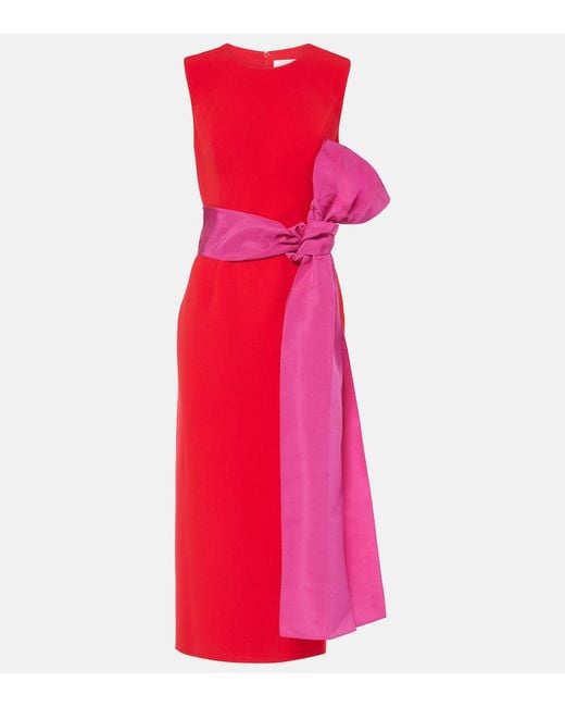 Carolina Herrera Pink Bow-Detail Midi Dress
