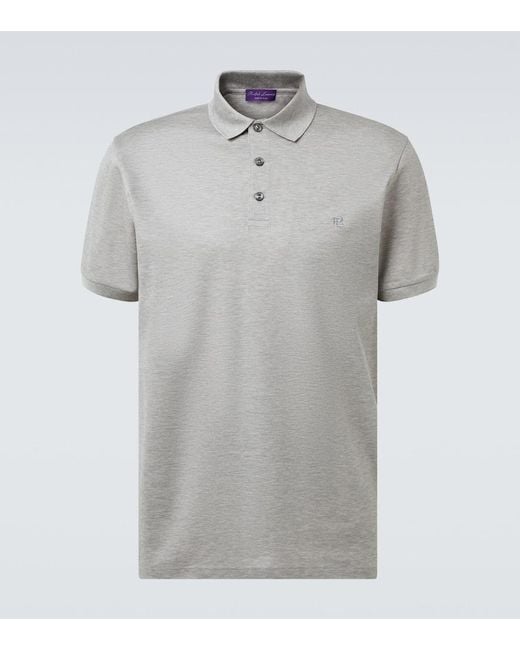 Ralph Lauren Gray Reg Cotton Pique Polo Shirt for men