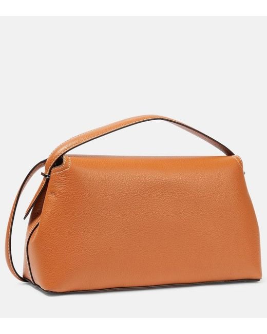 Totême  Brown T-Lock Medium Leather Tote Bag