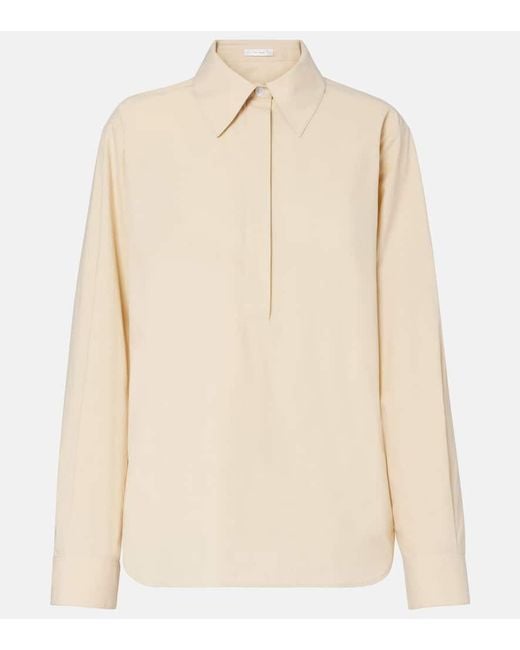 Camisa Margan De Popelin De Algodon The Row de color Natural