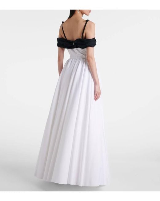 Giambattista Valli White Off-Shoulder-Robe Aus Baumwolle