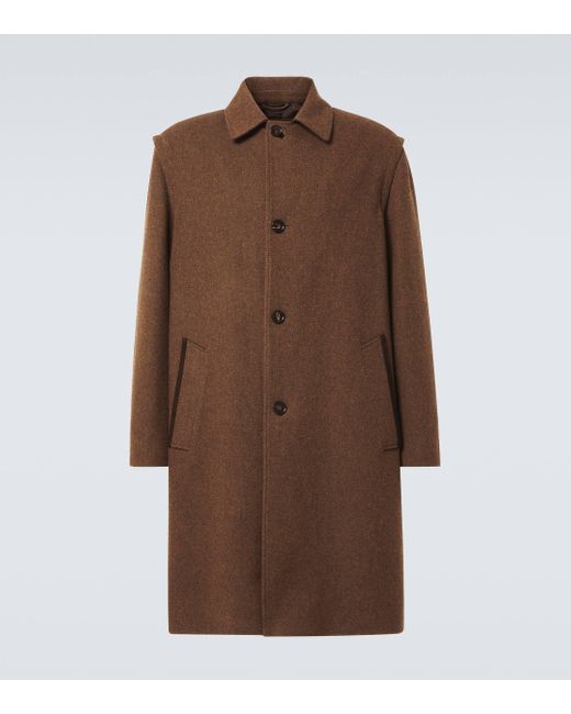 Loro Piana Green Savile Wool Coat for men