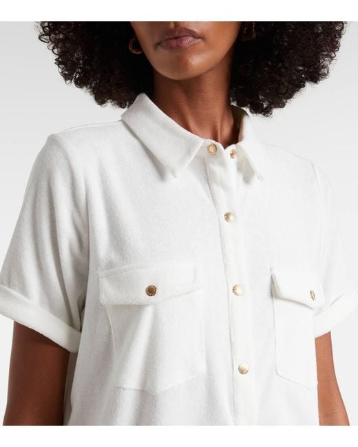 Melissa Odabash White Tori Cotton-Blend Shirt