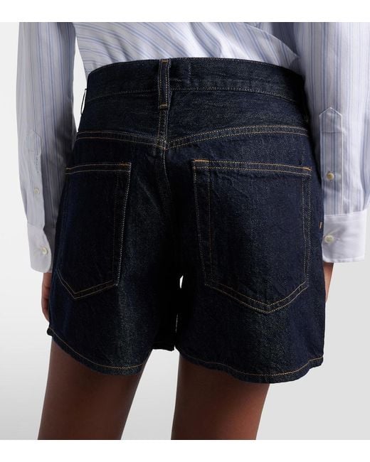 Agolde Blue Leith Denim Shorts