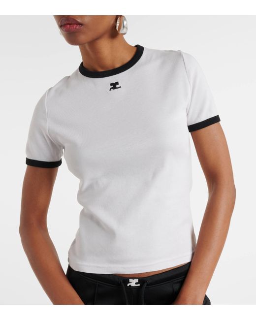 T-shirt Reedition en coton a logo Courreges en coloris White