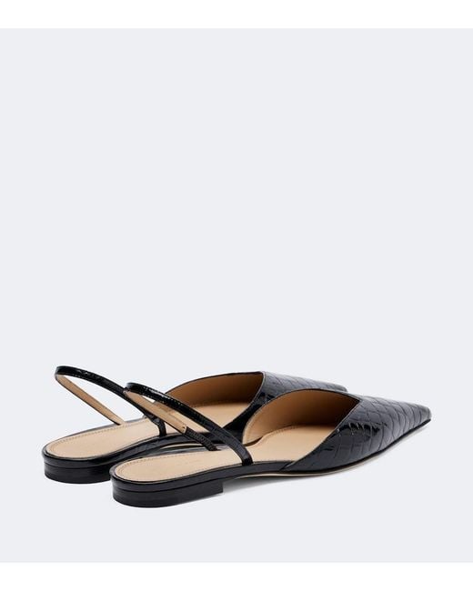 Victoria Beckham Black Victoria Leather Slingback Flats