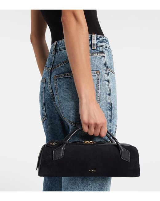 Alaïa Black Le Teckel Small Suede Clutch