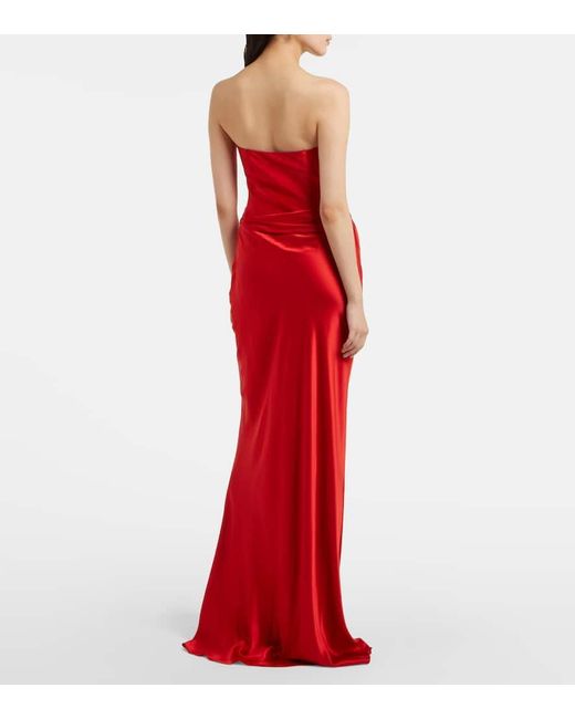 The Sei Red Robe Aus Seidensatin