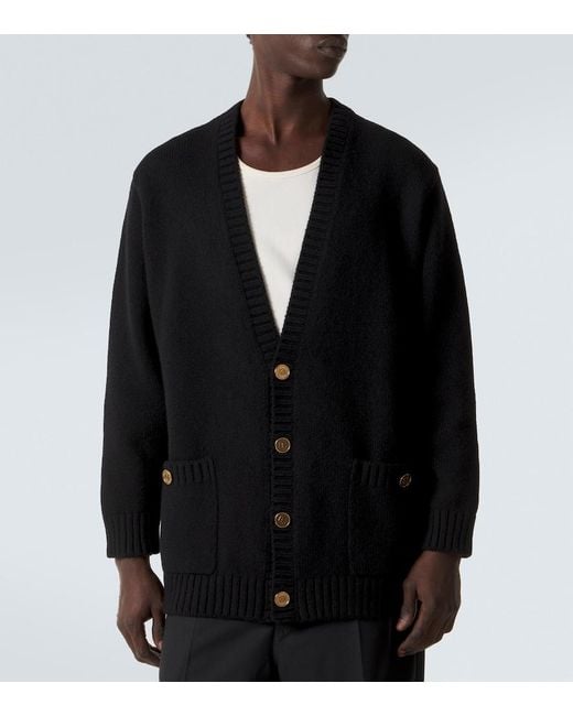 Dolce & Gabbana Black Dg Wool-Blend Cardigan for men