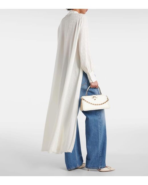 Valentino White Bluse Toile Iconographe Aus Seide