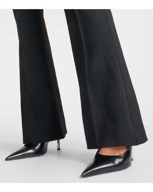 Pantaloni flared in misto lana di Versace in Black