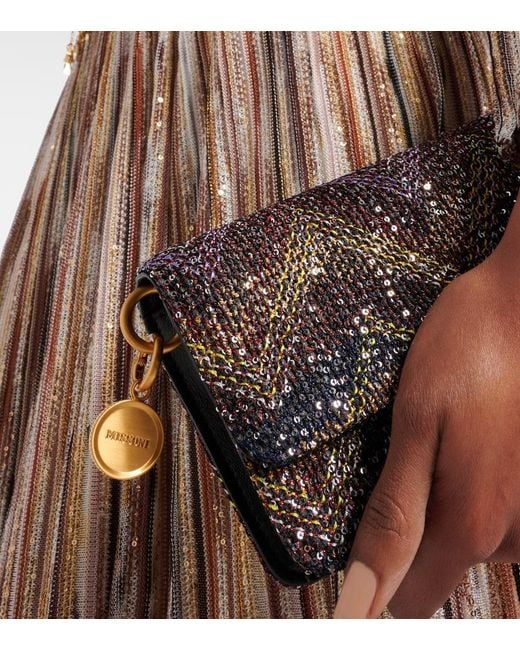 Missoni Black Caperdoni Small Leather-Trimmed Sequined Crossbody Bag