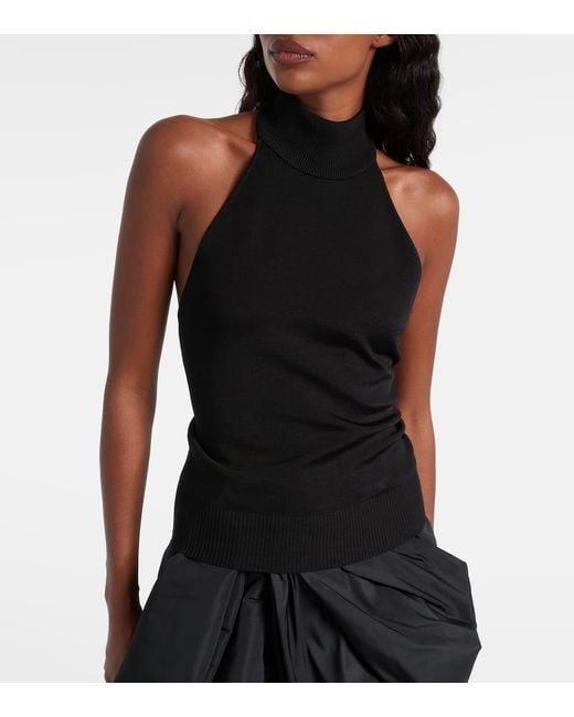 Givenchy Black Halterneck Open-Back Jersey Top