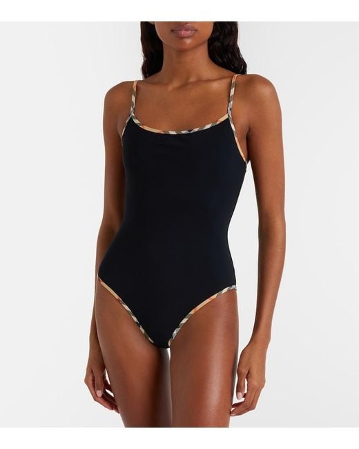Burberry Black Check Swimsuit