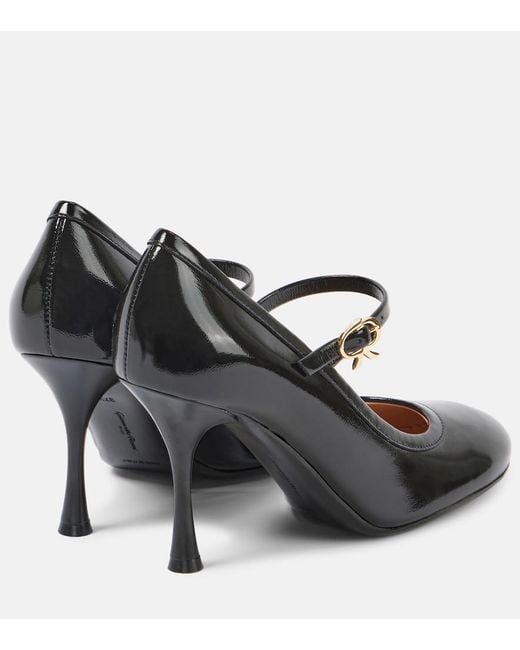 Gianvito Rossi Black Carla 85 Patent Leather Mary Jane Pumps