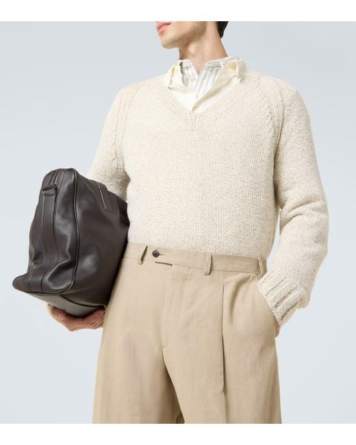 Zegna Sweatshirt Aus Kaschmir Und Wolle in White für Herren