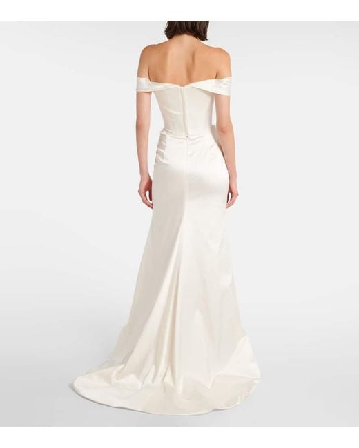 Vivienne Westwood White Bridal Mabel Silk Satin Bustier Gown