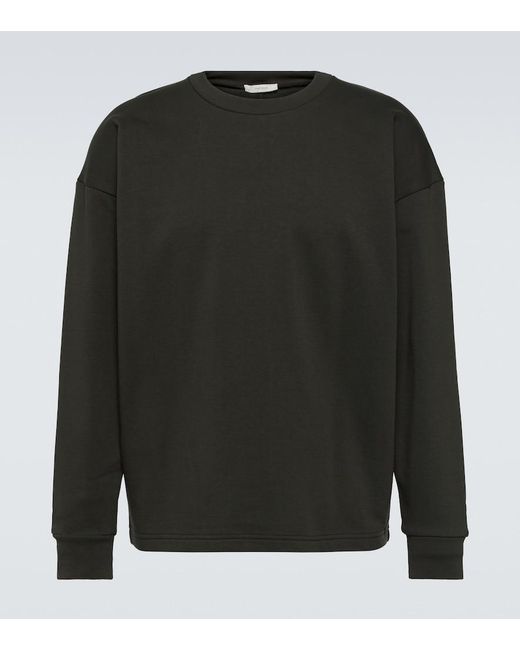 The Row Black Ezan Cotton Sweatshirt for men