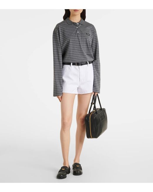 Short En Jean The Hang A Taille Mi-Haute FRAME en coloris White