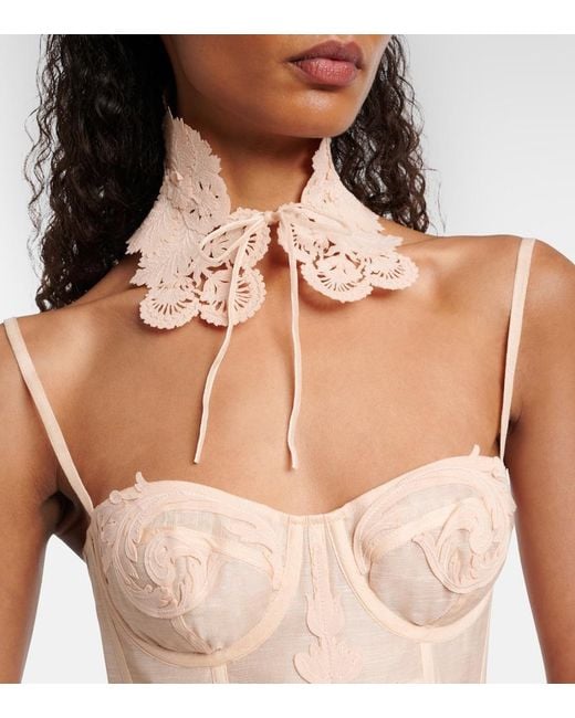 Zimmermann White Rebellion Filigree Bustier And Choker Set