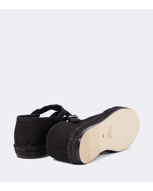 Bode Black Peggy Canvas Espadrilles for men