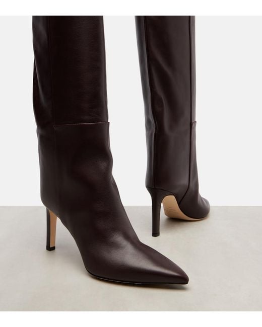 Jimmy Choo Brown Alizze 85 Leather Knee-High Boots