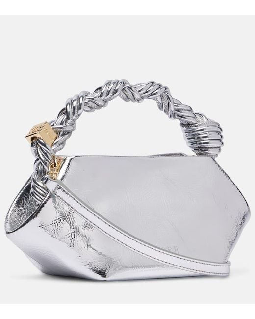 Ganni Metallic Bou Mini Tote Bag