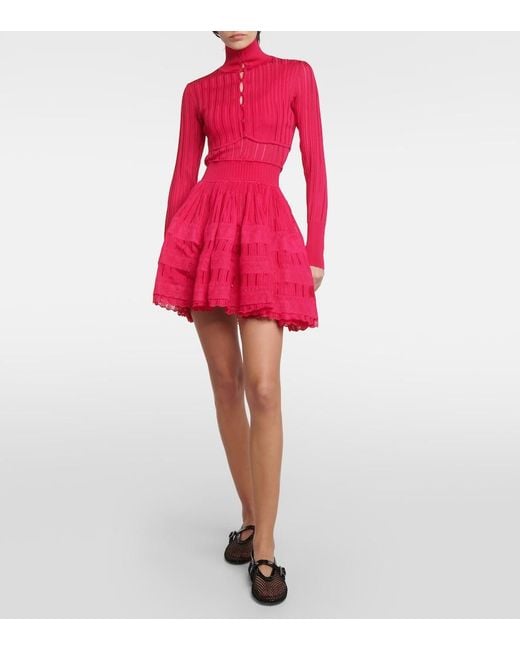 Alaïa Pink Alaïa Crinoline Cardigan