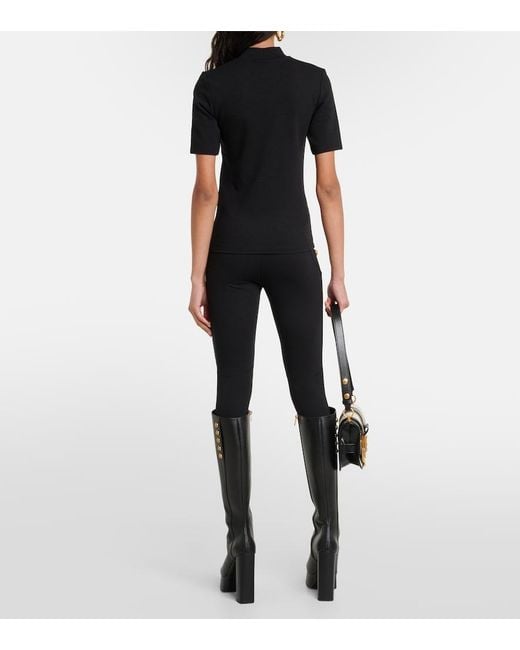 Balmain Black Raglan Stretch T-Shirt