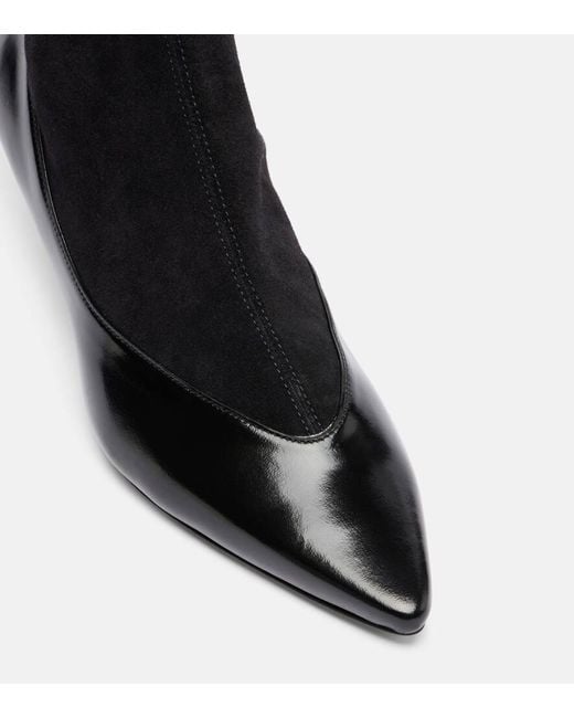 Jacquemus Black Tourni Leather And Suede Ankle Boots