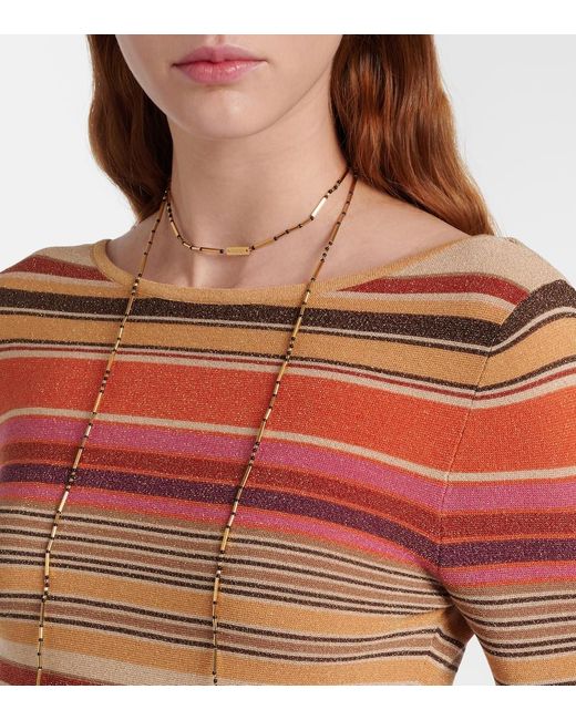 Faithfull The Brand Red Notturna Striped Maxi Dress