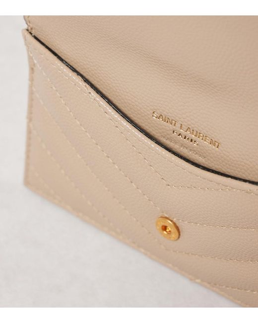 Saint Laurent Natural Cassandre Leather Wallet