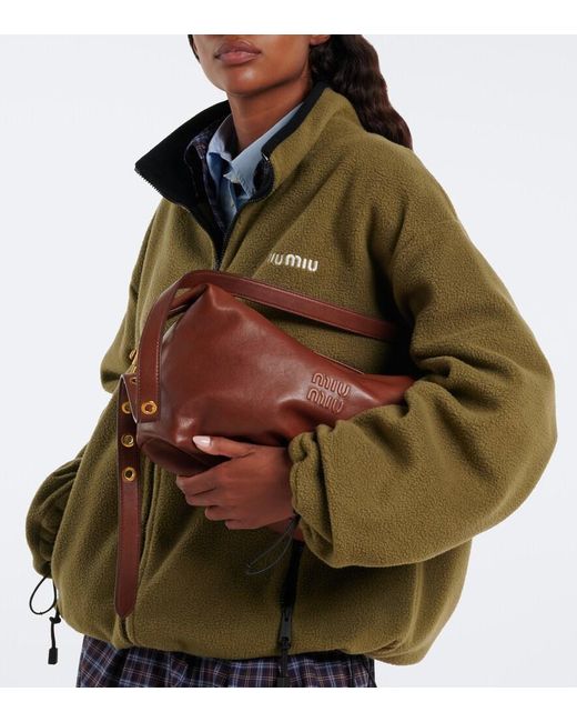 Miu Miu Red Spirit Leather Shoulder Bag
