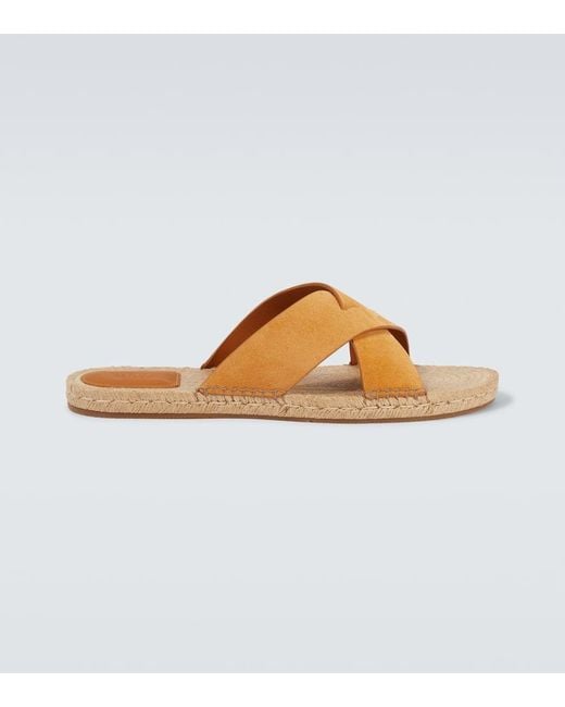 Zegna Espadrille-Sandalen Aus Veloursleder in Brown für Herren