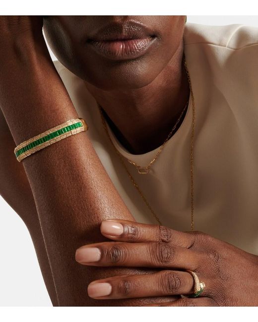 SHAY Metallic 18Kt Bracelet With Diamonds And Emeralds