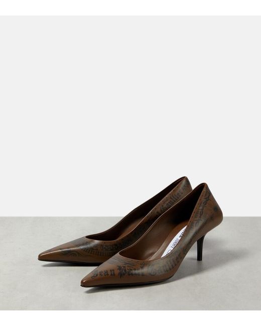 Jimmy Choo Brown X Jean Paul Gaultier Tattoo Leather Pumps