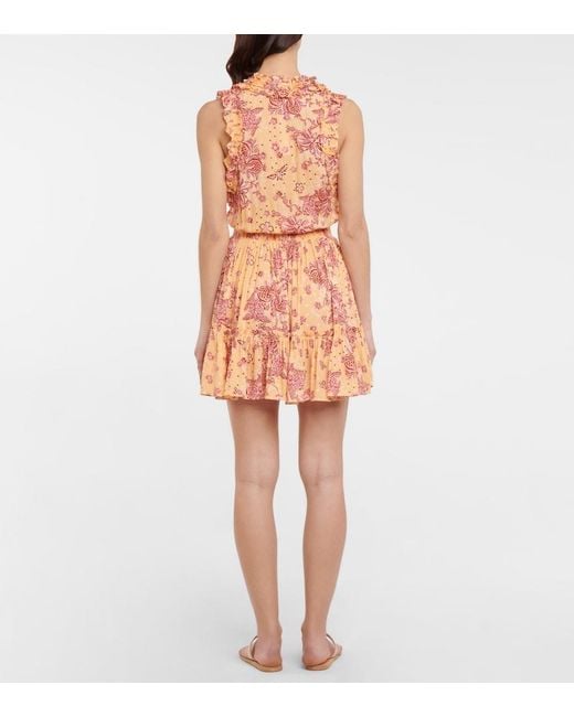 Poupette Orange Triny Printed Minidress