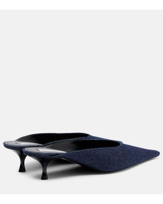 Victoria Beckham Blue Sloan Denim Mules