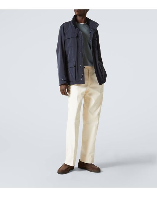 Herno Blue Zip-up Field Jacket for men