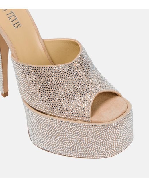 Paris Texas White Holly Marina Embellished Suede Sandals