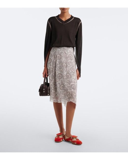Acne Red Bilaria Leather And Suede Sneakers