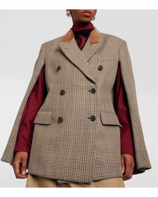 Blazer De Lana De Pata De Gallo Maison Margiela de color Green