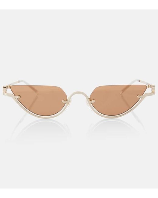 Gucci White Cat-Eye-Sonnenbrille Double G