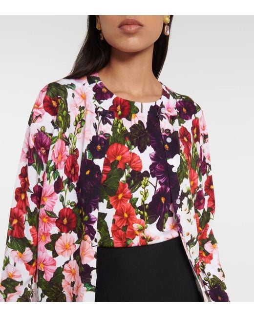 Oscar de la Renta Red Cardigan Aus Einem Baumwollgemisch