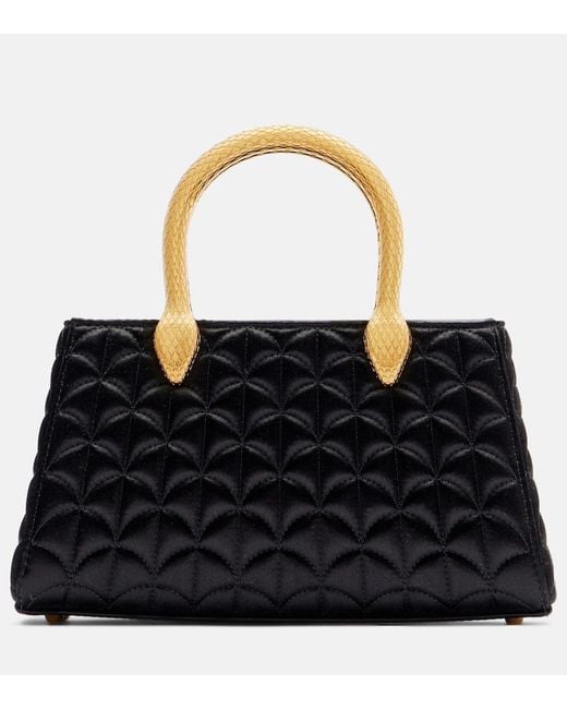 BVLGARI Black Serpentine Duette Satin Top-Handle Bag