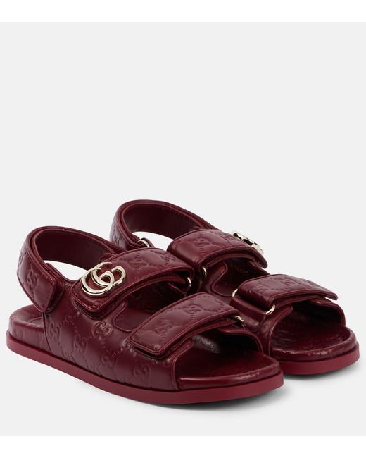 Gucci Red Sandalen New Marmont Gg Aus Leder