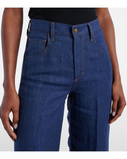 Citizens of Humanity Blue X Argent Ayla Mid-Rise Wide-Leg Jeans