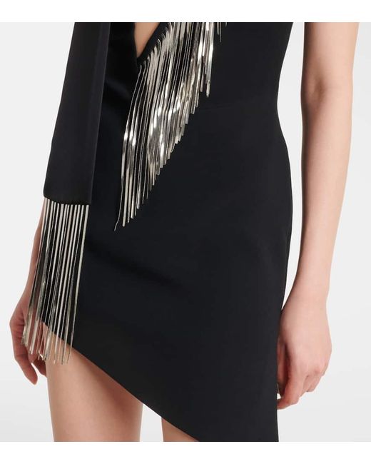 David Koma Black Verziertes Midikleid