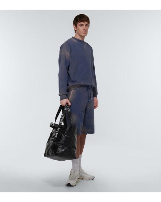 Loewe Blue Cotton Jersey Shorts for men