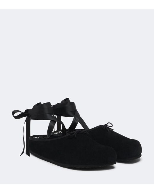 Birkenstock Black X Repetto Opera Suede Mules